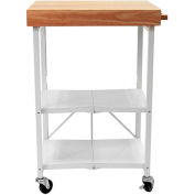 Origami RBT-04 2 Shelf Kitchen Cart 25-1/4"L x 19-3/4"W x 36-1/4"H White