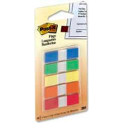Post-it&#174; Flags, 1/2&quot; Wide, Assorted Primary, 20 Flags/Color, 100 Flags/Dispenser