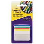 Post-it® Durable Hanging File Folder Tabs, 2" Angled Lined, Primary Colors, 24 Tabs/Pack