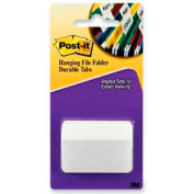 Post-it® Durable Hanging File Folder Tabs, 2" Angled Lined, White, 50 Tabs/Pack