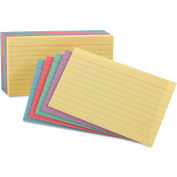Oxford® Rule Index Cards 34610, 4" x 6", Assorted, 100/Pack