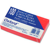 Oxford® Rule Index Cards 7321CHE, 3" x 5", Cherry, 100/Pack