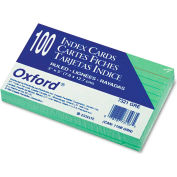 Oxford® Rule Index Cards 7321GRE, 3" x 5", Green, 100/Pack
