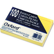Oxford® Rule Index Cards 7421CAN, 4" x 6", Canary, 100/Pack