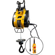 OZ Lifting 1/4 Ton Electric Wire Rope Hoist, 90' Lift, 75 FPM, 115V