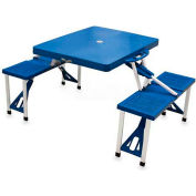 Picnic Time Portable Folding Picnic Table with Seats, Blue