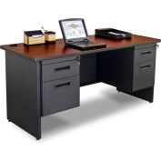 Marvel® Credenza for Pronto® Series - Double Pedestal - 60"W x 24"D - Mahogany