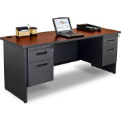 Marvel® Credenza for Pronto® Series - Double Pedestal - 72"W x 24"D - Mahogany