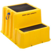 2 Step Nestable Plastic Step Stand - Yellow 26"W x 33"D x 20"H - NST-2 YEL