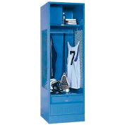Penco 6WFD63-052 Stadium® Locker With Shelf Security Box & Footlocker 33x24x76 Blue All Welded