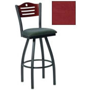 Mahogany 3 Slat-Back Swivel Bar Stool 17-1/2"W X 17"D X 42"H - Burgundy - Pkg Qty 2