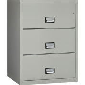 Phoenix Safe Lateral 31" 3-Drawer Fire and Water Resistant File Cabinet, Light Gray - LAT3W31LG