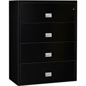 Phoenix Safe Lateral 38" 4-Drawer Fire and Water Resistant File Cabinet, Black - LAT4W38B