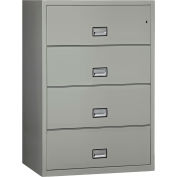 Phoenix Safe Lateral 38" 4-Drawer Fire and Water Resistant File Cabinet, Light Gray - LAT4W38LG