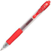 Pilot® G2 Gel Retractable Rollerball Pen, Extra Fine, 0.5mm, Red Ink, Dozen