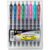 Pilot® G2 Gel Retractable Rollerball Pen, Fine, 0.7mm, Assorted Ink, 8/Pack