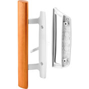 Prime-Line® Sliding Door Handle Set, Wood Handle, White Diecast, C 1204
