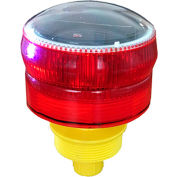 Plasticade 360° Red Solar LED Airport Barricade Light, 4 Bulbs, 5"L x 3"W x 3"H