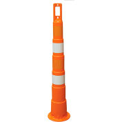Navicade 42" Plastic Channelizing Orange Cone With Handle, 4 6" High Intensity Grade Sheeting Bands