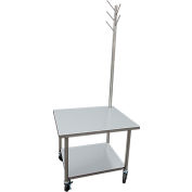 IMC Stainless Steel Mixer Table w/ Tool Tree, Undershelf & Casters, 30&quot;W x 36&quot;D