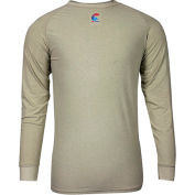 National Safety Apparel® FR Control 2.0 Long Sleeve T-Shirt, L, Khaki, C52JKSRLSLG