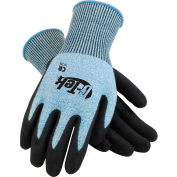 PIP G-Tek® CR Nitrile Grip Gloves W/ Blue/White HPPE Liner, Black Palm, L, 1 DZ