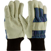 PIP Pigskin Insulated Leather Palm Gloves W/ 3M® Thinsulate Lining, Striped Fabric, L