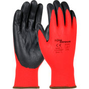 Zone Defense Red Nylon Shell Coated Gloves, Black Nitrile Palm Coat, Large - Pkg Qty 12