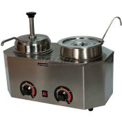 Paragon 2029E Pro-Deluxe Can Dual Warmer Unit Pump/Ladle, 19-3/4"W x 11-3/4"D x 9"H - Model E