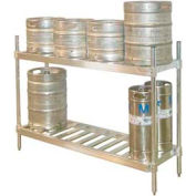 Prairie View KR204780-2, Keg Shelving/2-Shelf , I.D W20" x 80"L, O.D. W20" x 83-3/4"L, Aluminum