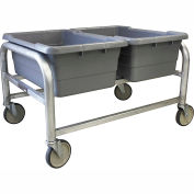 PVI Aluminum Lug Cart LUGDB2 - 3 Lug Cap. All-Welded Side by Side 33"L x 24-1/2"W x 20"H, Gray