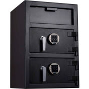 Protex Large Dual-Door Front Loading Depository Safe w/ Electronic Lock FDD-3020 II 20"x20"x30" Gray
