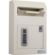Protex Wall Mount Drop Box with Electronic Lock WDS-150E II 10" x 4-1/4" x 15" Beige