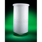Saint Gobain HDPE, 500 Gal., Conical-Bottom Tank w/Cover, 53"Dia. x 80"H, 5/16"Wall, White