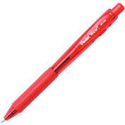 Pentel® Wow! Ballpoint Retractable Pen, Rubber Grip, Medium, Red Ink, Dozen
