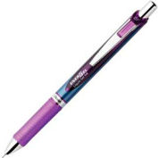 Pentel® EnerGel Retractable Gel Pen, Refillable, Metal Tip, 0.7mm, Violet Ink