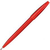 Pentel® Sign Pen, Water-Based Ink, Fiber Tip, Fine, Red Barrel/Ink, Dozen