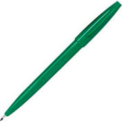 Pentel® Sign Pen, Water-Based Ink, Fiber Tip, Fine, Green Barrel/Ink, Dozen