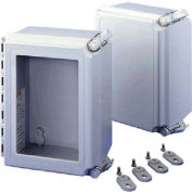 Hoffman A14128CHQRFG Solid Cover/QR, 14.00x12.00x8.00in, Type 4X Encl, Fiberglass