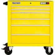 Proto J553441-6YL 550S Series 34"W X 25"D X 41"H 6 Drawer Yellow Roller Cabinet