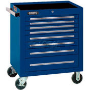 Proto J553441-8BL 550S Series 34"W X 25"D X 41"H 8 Drawer Blue Roller Cabinet