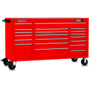 Proto J556741-20RD 550S Series 67"W X 25-1/4"D X 41"H 20 Drawer Red Workstation