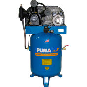 Puma TE-3040V, 3 HP, Two-Stage Compressor, 40 Gallon, Vertical, 175 PSI, 10.2 CFM, 1-Phase 208-230V