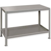 Global Industrial&#153; Stationary Machine Table W/ 2 Shelves, 30&quot;W x 18&quot;D, Gray