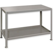 Global Industrial&#153; Stationary Machine Table W/ 2 Shelves, 48&quot;W x 18&quot;D, Gray