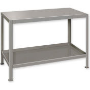 Global Industrial&#153; Stationary Machine Table W/ 2 Shelves, 30&quot;W x 24&quot;D, Gray