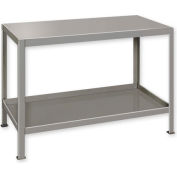Global Industrial&#153; Stationary Machine Table W/ 2 Shelves, 36&quot;W x 24&quot;D, Gray