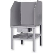 Global Industrial Arc Welding Bench W/ Solid Sides & Center Drawer, 36"W x 36"D