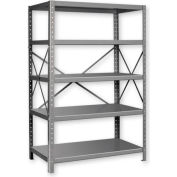 Pucel™ Shelving Unit, 42"W x 72"H x 18"D, 5 Levels, 14 GA Shelves, 10 GA Posts, Putty