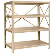 Pucel™ Shelving Unit, 48"W x 60"H x 24"D, 4 Levels, 14 GA Shelves, 10 GA Posts, Putty